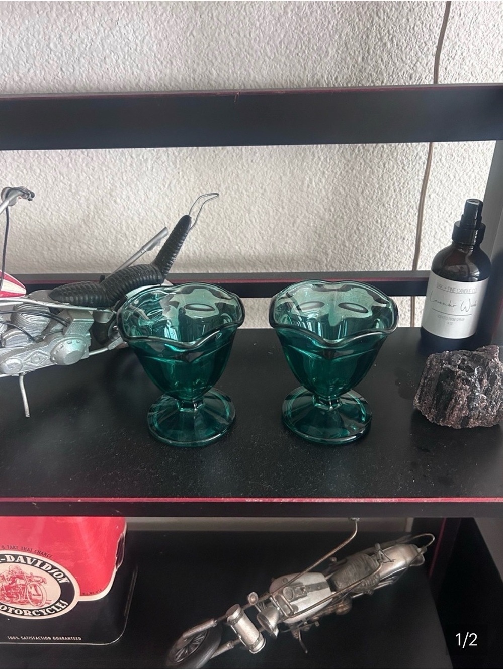 Anchor Hocking Teal Glass Dessert Cups - Elegant Home Accents